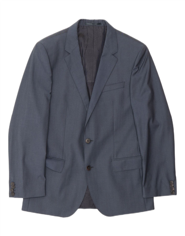 Jaqueta Blazer Masculina Hugo Boss com 2 Botões IT 48 Lã Azul Marinho Médio