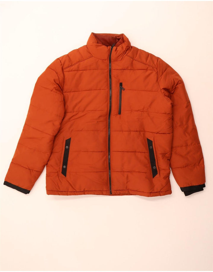 Jaqueta acolchoada masculina Marks & Spencer Reino Unido 42 XL poliéster marrom