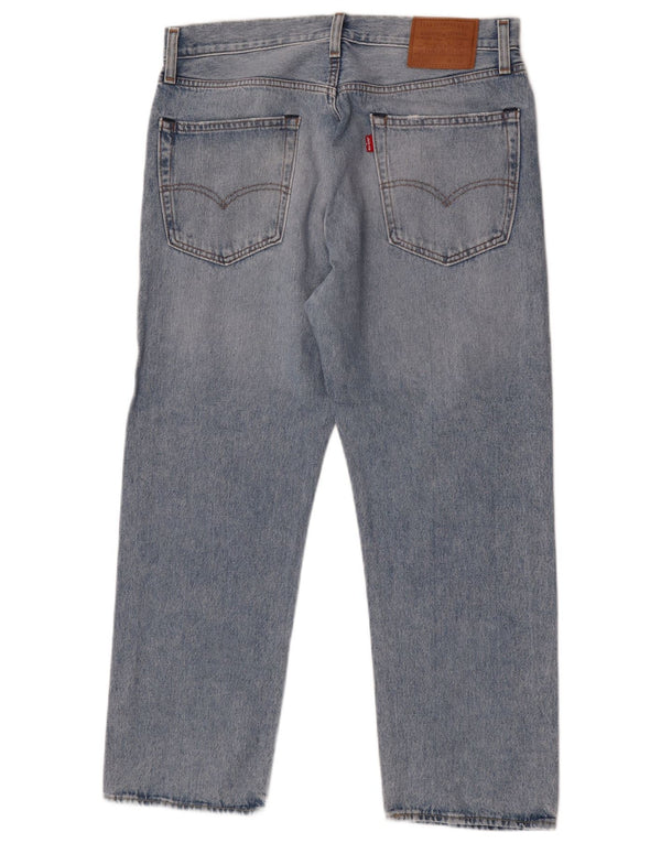 LEVI'S Masculino 551 Straight Jeans W33 L27 Azul Algodão