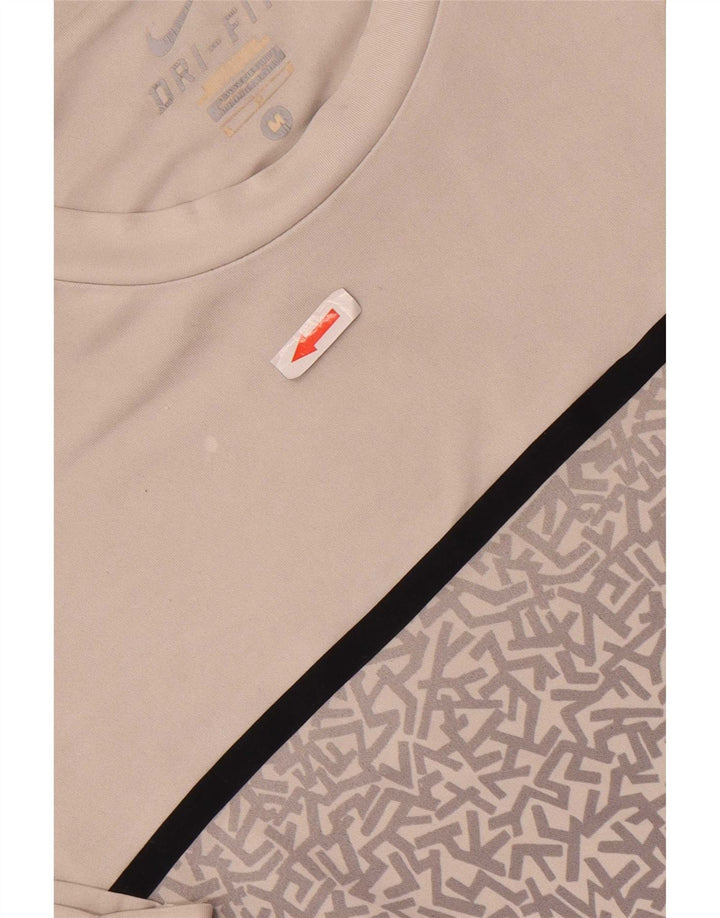Camiseta Nike masculina Dri Fit Graphic Top cinza médio poliéster geométrico