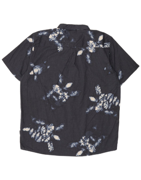 Patagonia Camisa masculina de manga curta com padrão abstrato XL azul marinho havaiano