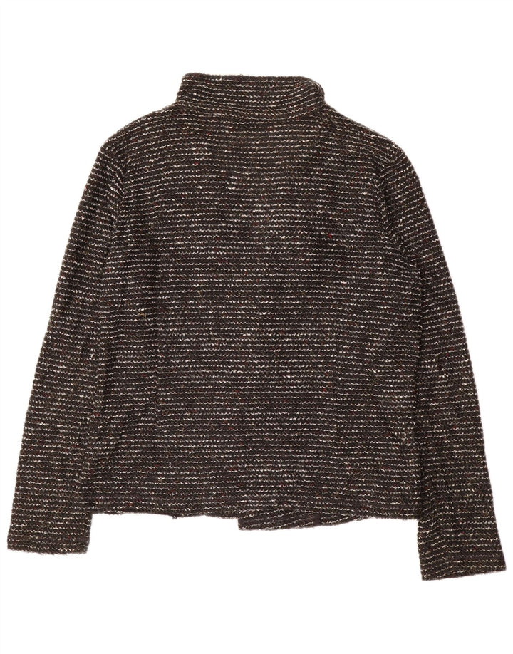 Suéter cardigã aberto feminino Marks & Spencer Reino Unido 20 2XL preto manchado