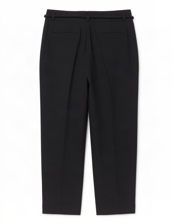 Calça feminina Marks & Spencer cônica cortada Reino Unido 14 grande W32 L25 preta