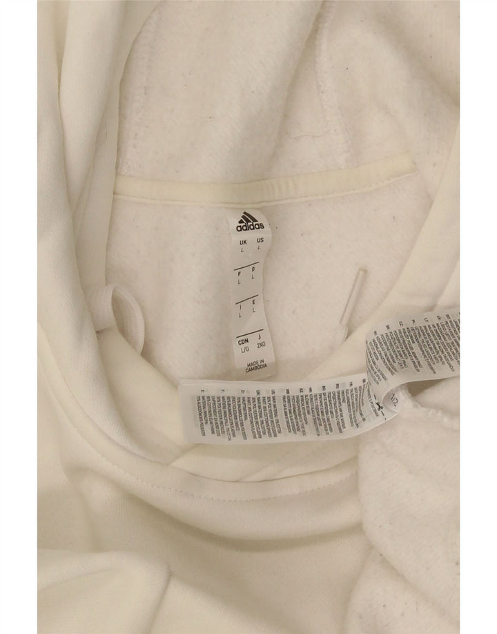 Adidas Mens Hoodie Jumper Grande Algodão Branco