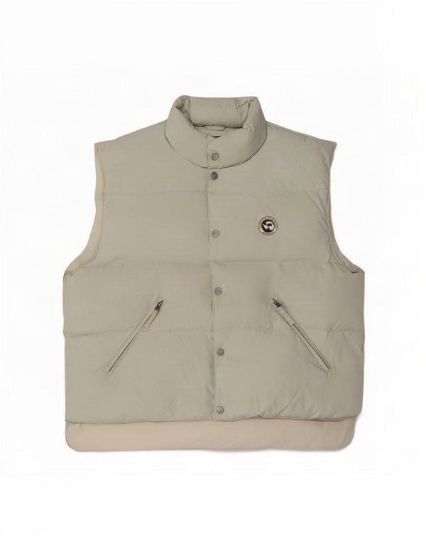 Colete masculino acolchoado gráfico geográfico Napapijri UK 42 XL poliamida bege