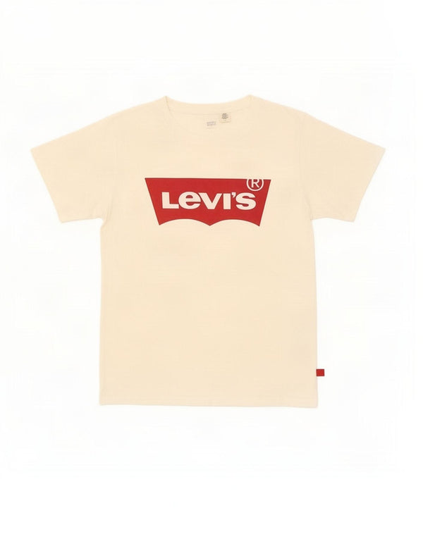 Camiseta feminina gráfica Levi's UK 14 médio off white algodão