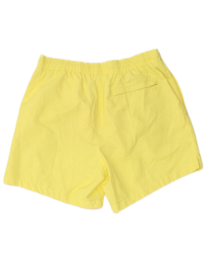 Shorts de natação feminino Calvin Klein gráfico UK 12 poliéster amarelo médio