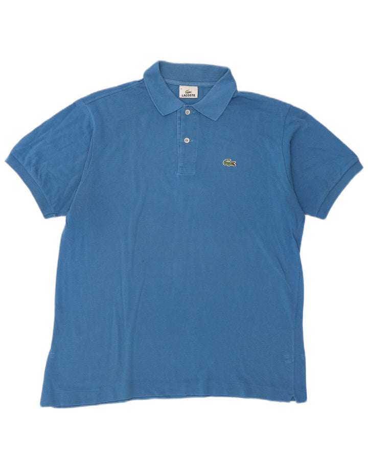 Camisa polo masculina Lacoste tamanho 5 grande algodão azul