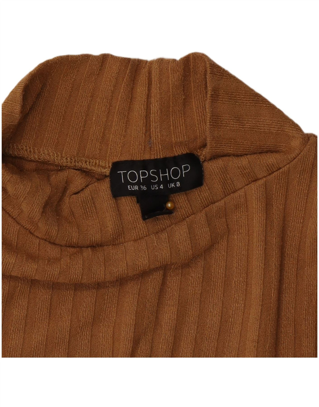 Topshop feminino crop top manga comprida Reino Unido 8 pequeno marrom