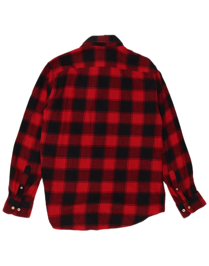 Camisa masculina de flanela Carrera Regular Fit XL algodão guingão vermelho