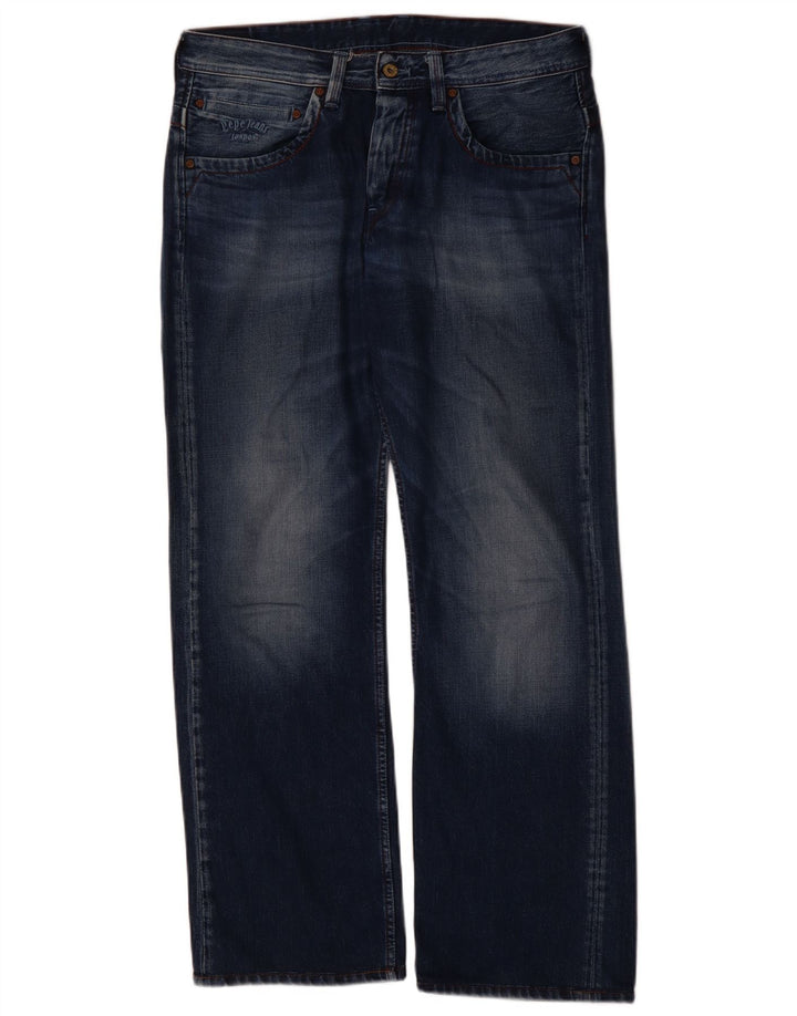 PEPE JEANS Jeans reto masculino W33 L34 azul algodão
