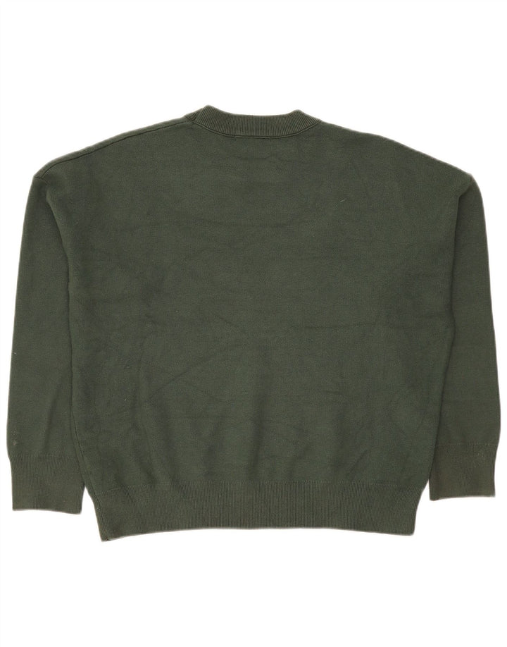 Zara Suéter masculino com gola redonda e viscose verde médio