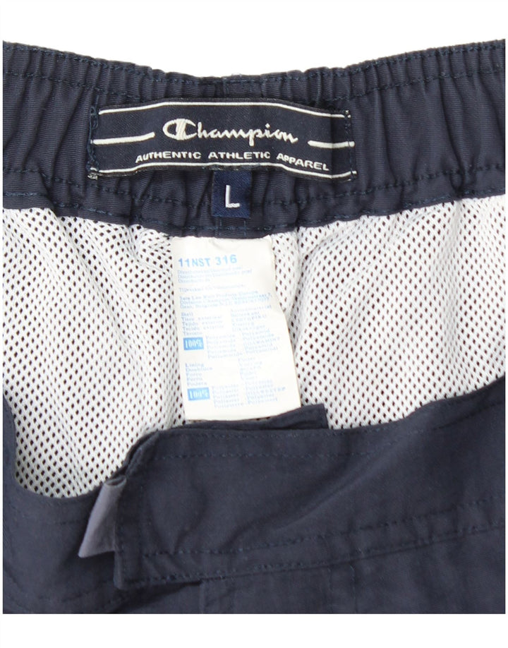 Shorts de natação masculino CHAMPION grande poliamida colorblock azul marinho