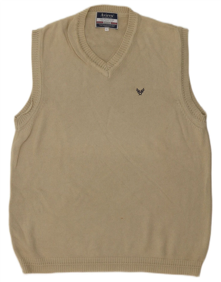 Avirex Mens Colete Regata XL Algodão Bege
