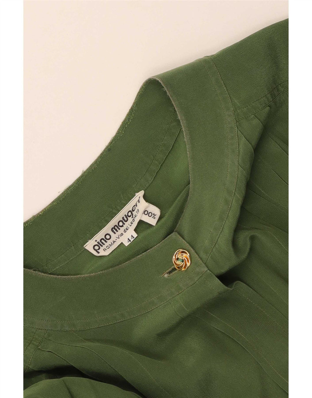 Blusa feminina vintage IT 44 seda verde média