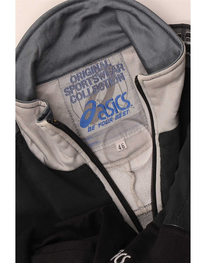 Asics Mens Graphic Tracksuit Top Jacket IT 46 pequeno bloco colorido preto
