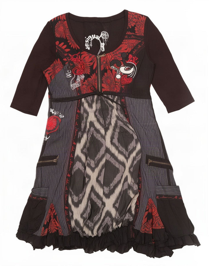 Vestido feminino Desigual Empire EU 42 grande preto patchwork algodão