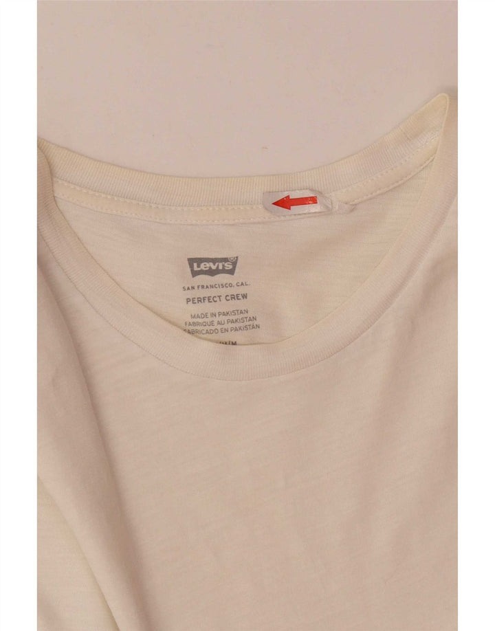 Camiseta feminina Levi's UK 14 médio algodão branco
