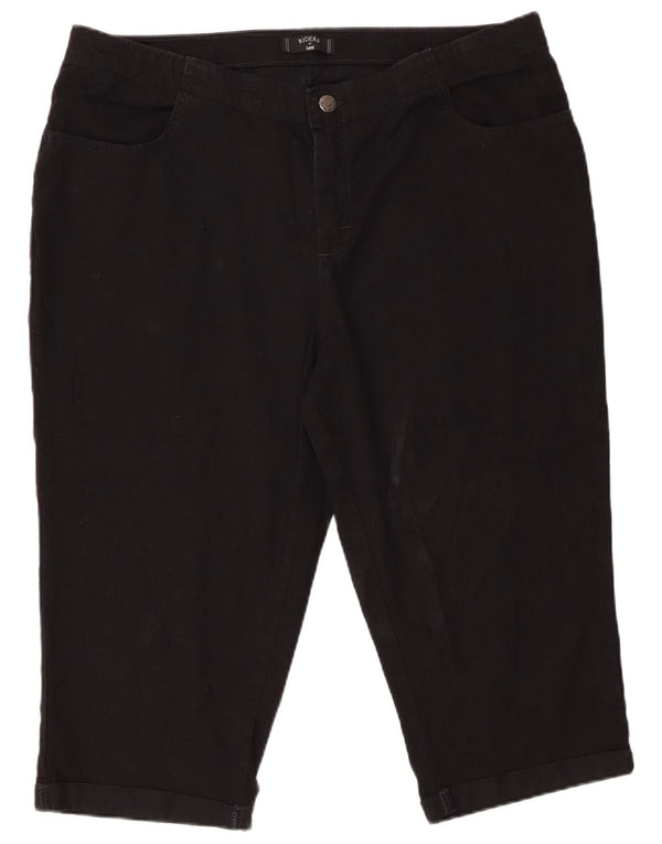 Calça capri reta feminina Lee US 18 2XL W38 algodão preto