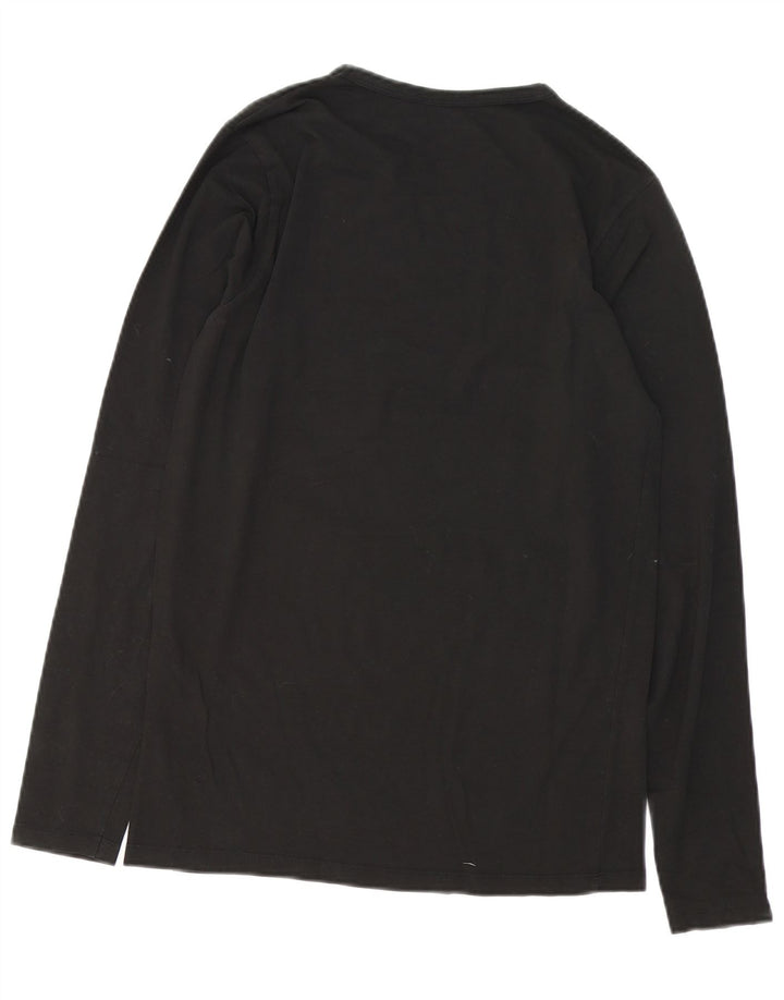 Jack & Jones Camiseta masculina de manga comprida de algodão preto médio