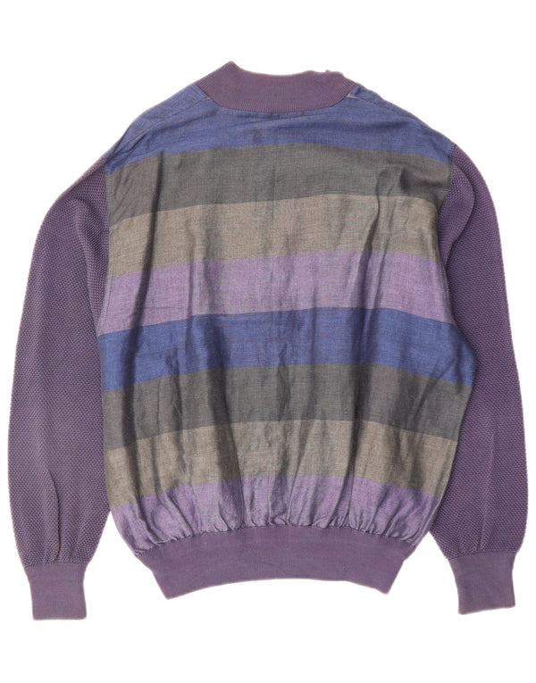 Umberto Vallati Mens Bomber Jacket UK 38 Médio Multicolorido Listrado