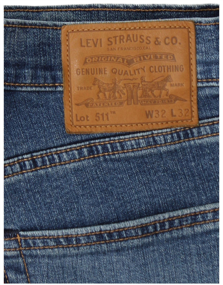 Levi's Masculino 511 Slim Jeans W32 L32 Azul Algodão