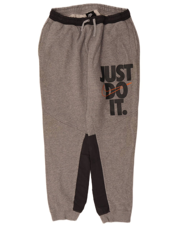 Calça esportiva masculina Nike Graphic Joggers grande cinza colorblock algodão