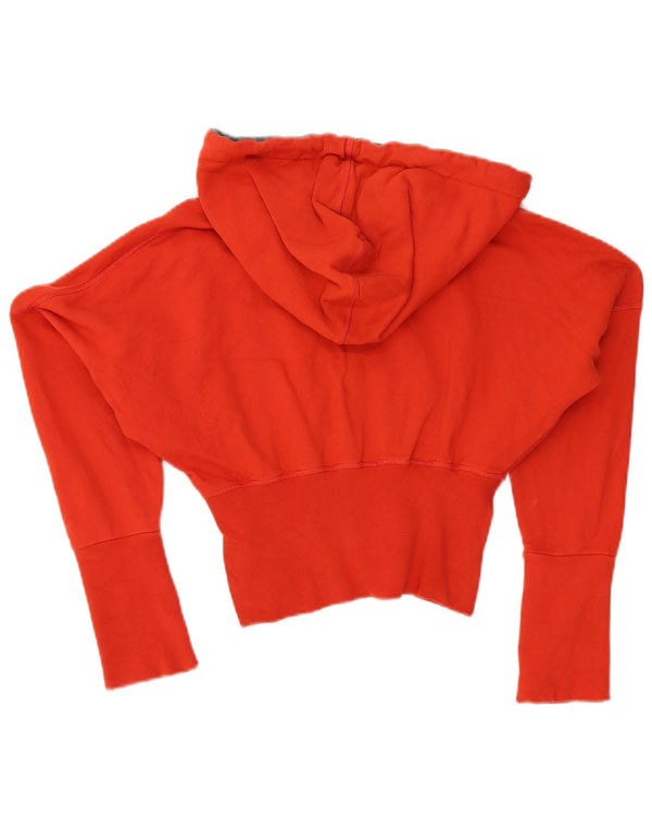 Suéter com capuz feminino Levi's UK 8 pequeno algodão laranja