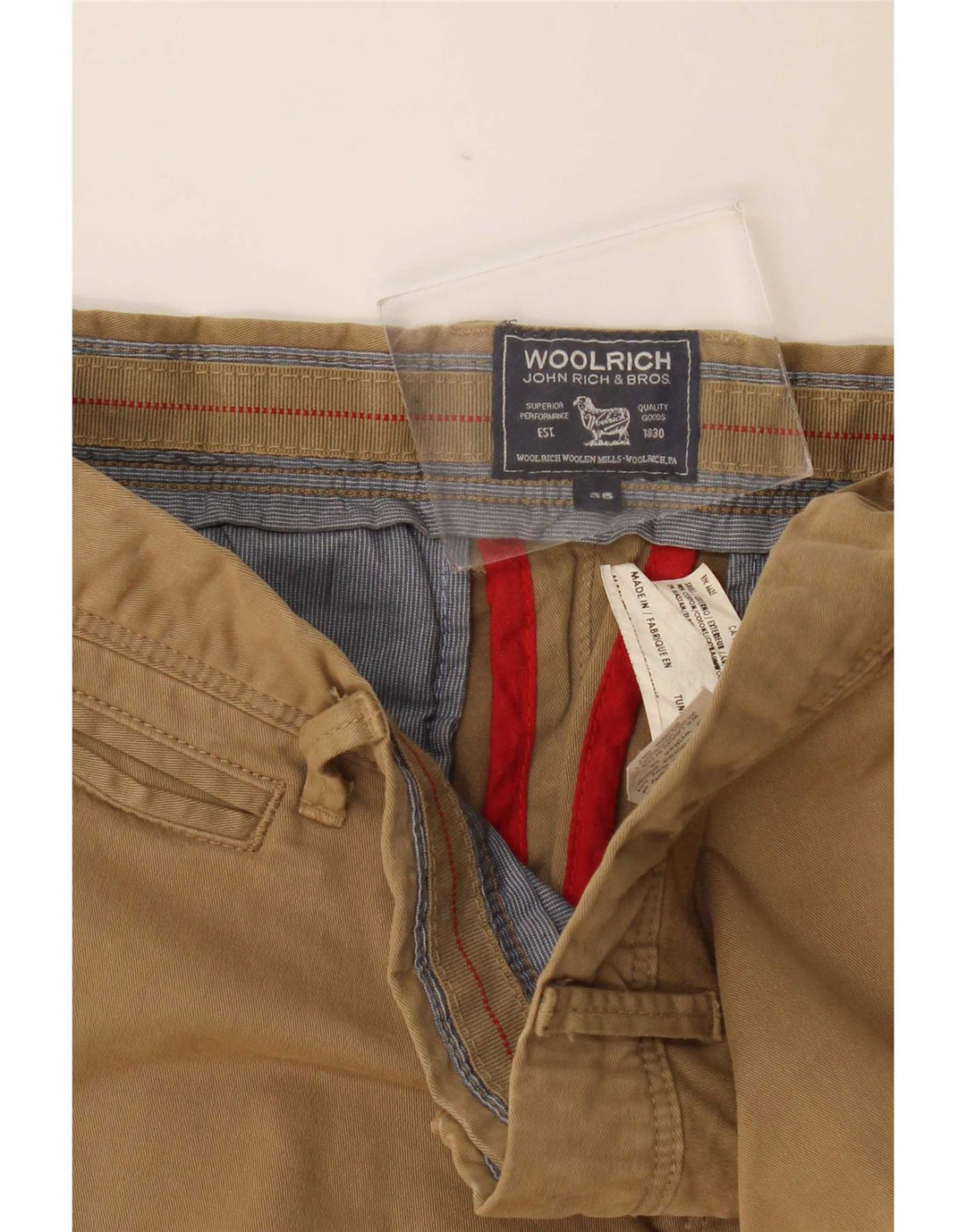 Calças Chino Masculinas Woolrich Slim W36 L32 Algodão Marrom