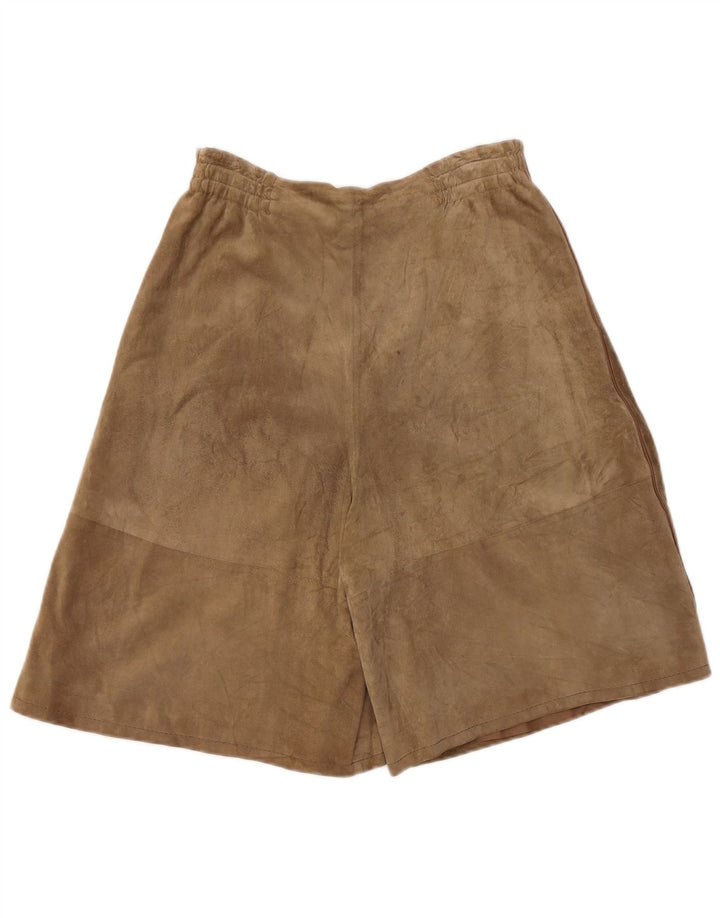 Shorts Cullotes de camurça vintage feminino W28 médio bege