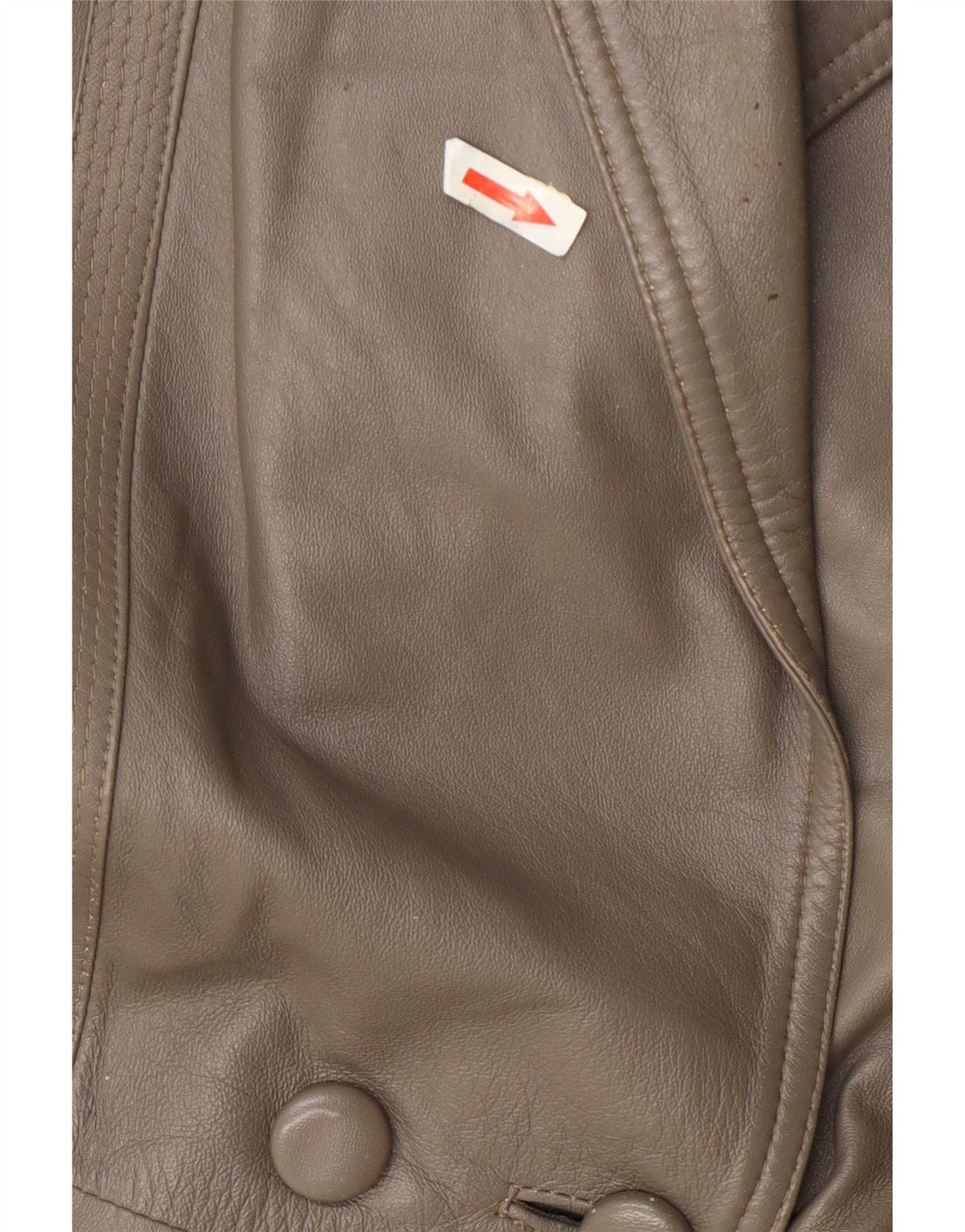 Jaqueta de couro vintage feminina com peito duplo Reino Unido 16 verde grande