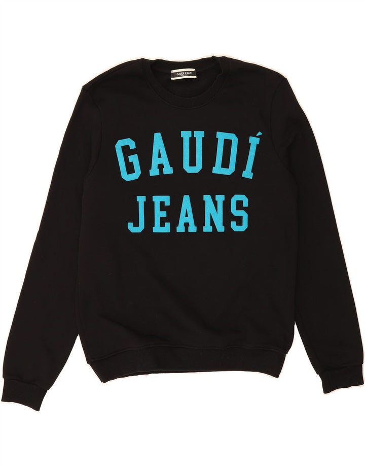 GAUDI Womens Graphic Sweatshirt Jumper UK 18 XL Black Cotton Vintage Gaudi and Second-Hand Gaudi from Messina Hembry 