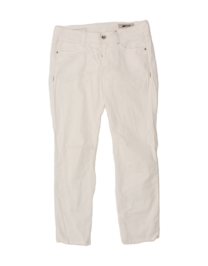 GAS Womens Slim Casual Trousers W29 L28  White Cotton Vintage Gas and Second-Hand Gas from Messina Hembry 