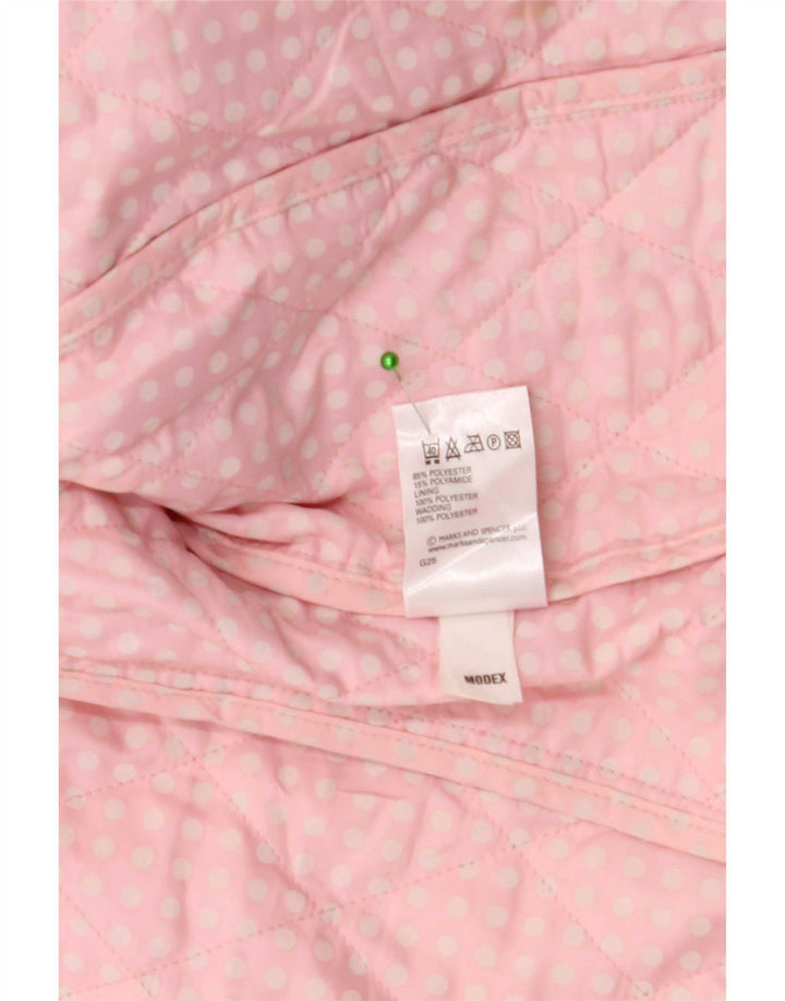 Jaqueta acolchoada feminina Marks & Spencer Reino Unido 10 poliéster rosa pequeno
