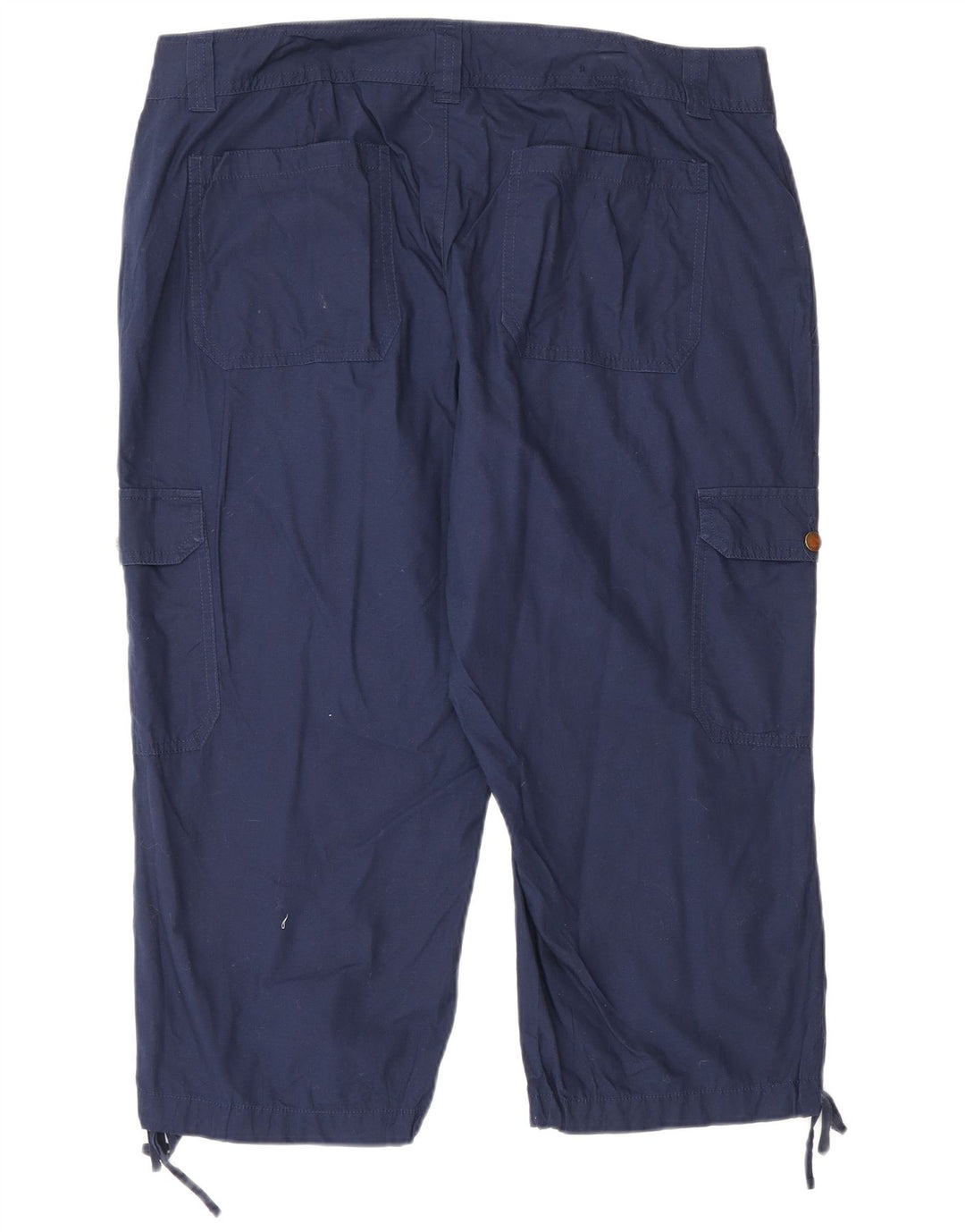 Calça feminina Cargo Capri US 14 XL W36 L21 algodão azul marinho