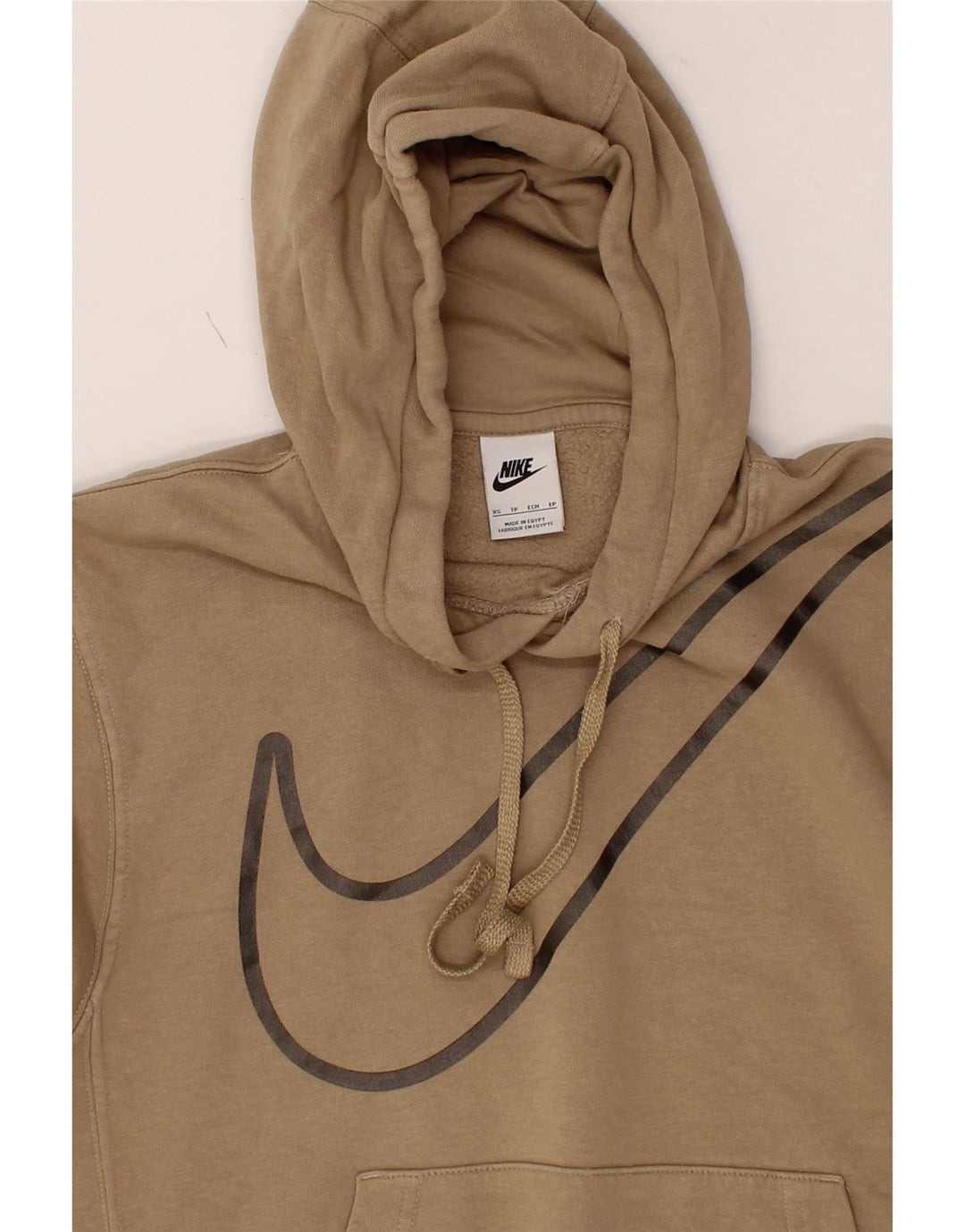 NIKE Mens Graphic Hoodie Jumper XS Beige Cotton Vintage Nike and Second-Hand Nike from Messina Hembry 