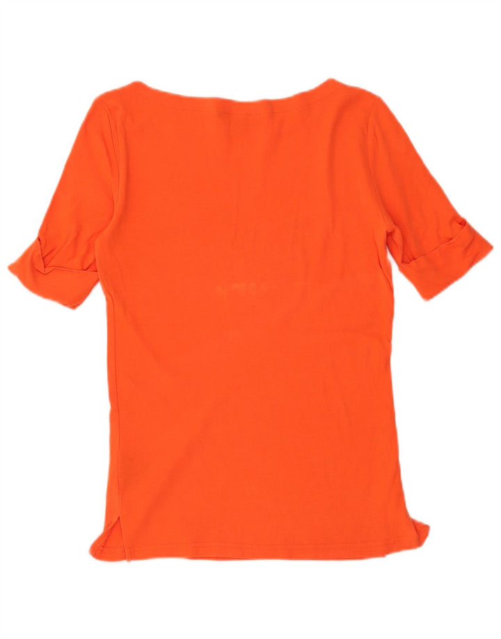 Camiseta feminina RALPH LAUREN Reino Unido 10 pequeno algodão laranja