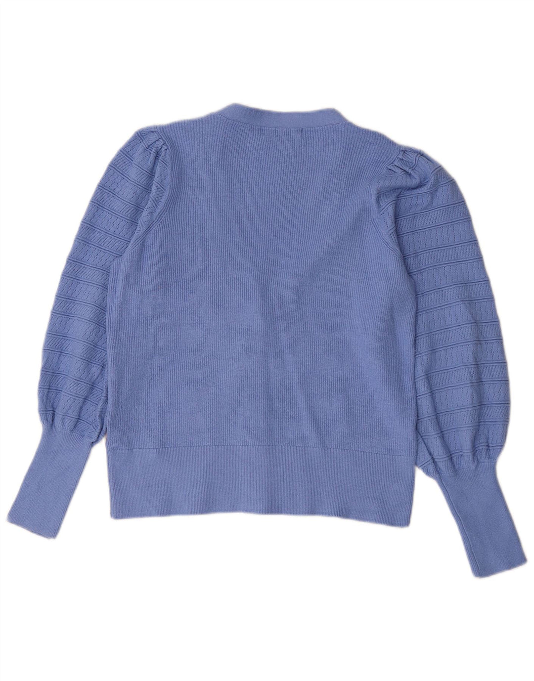Suéter cardigã feminino Marks & Spencer UK 12 viscose azul médio
