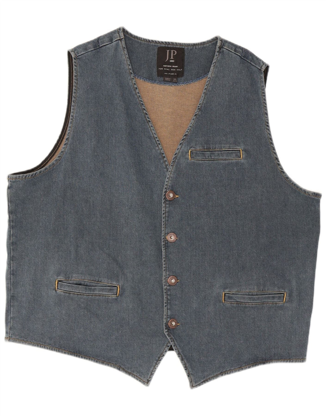 Colete jeans masculino JP 1880 4XL algodão azul