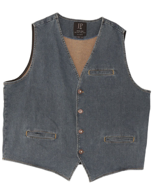 Colete jeans masculino JP 1880 4XL algodão azul