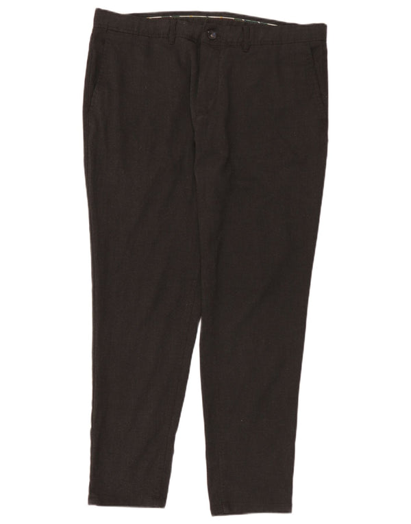 Zara Mens Slim Chino Calças EU 46 XL W36 L29 Cinza