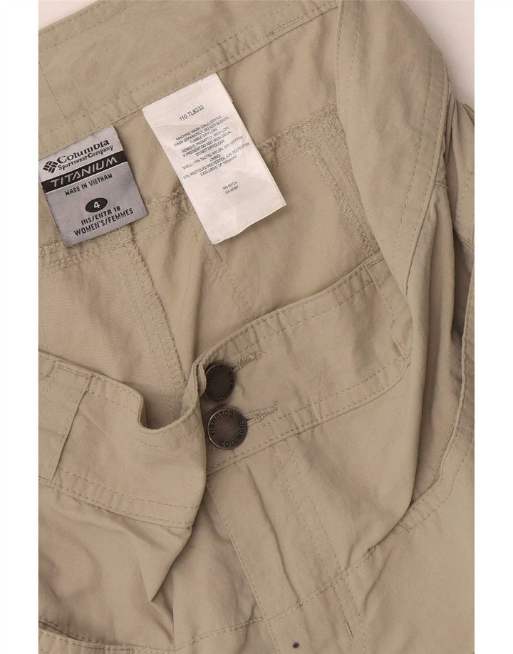 Columbia Womens Titanium Cargo Shorts US 4 Pequeno W32 Bege Nylon