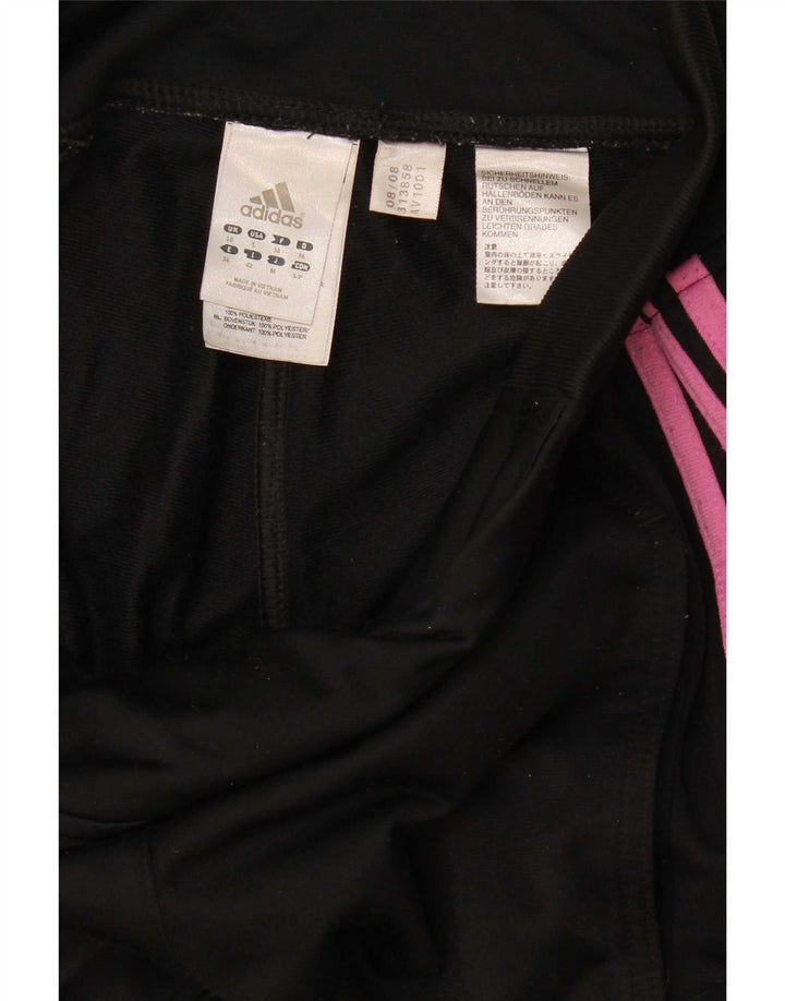Calça de treino feminina Adidas UK 10 pequena poliéster preto
