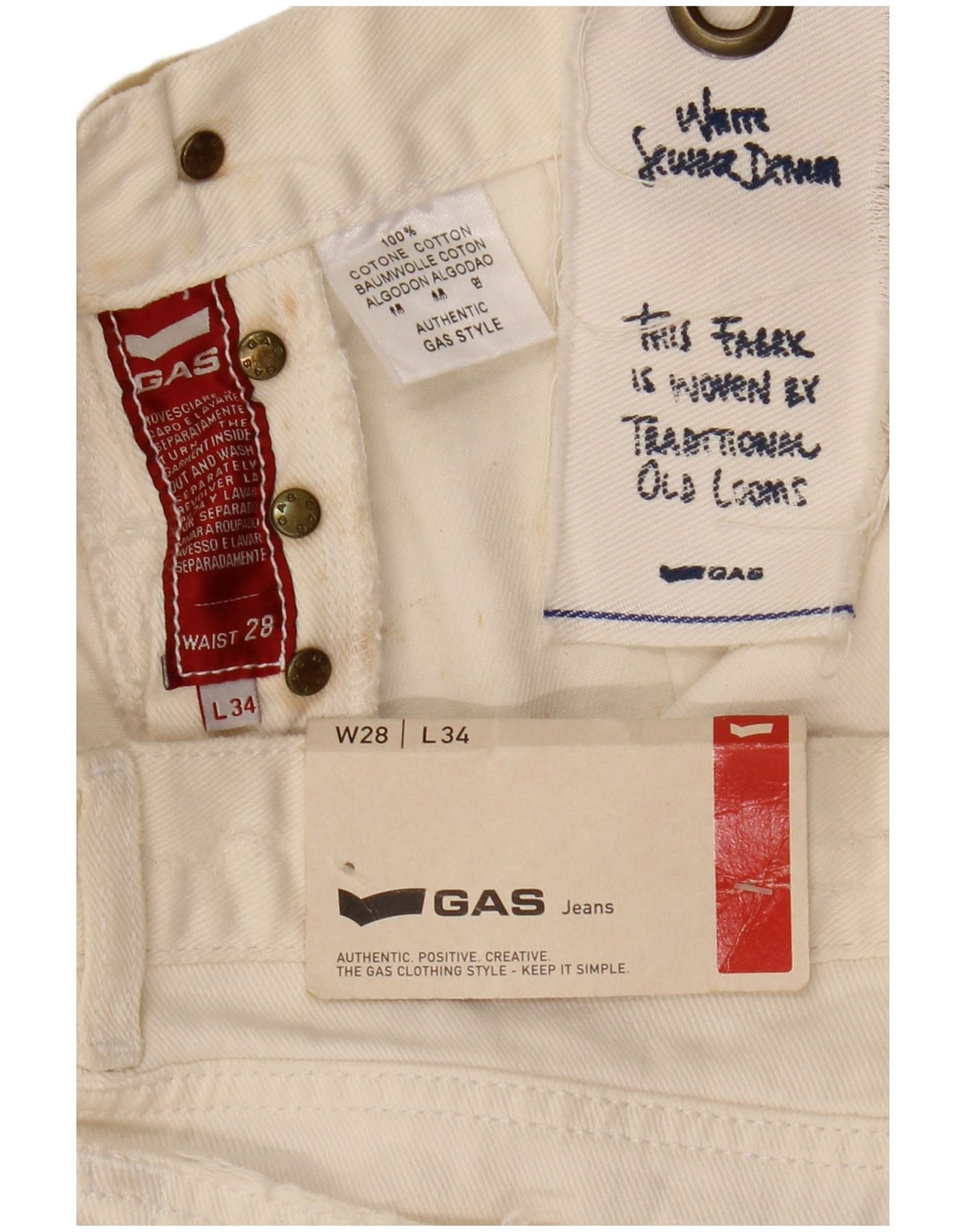 Gap Womens Slim Jeans W28 L34 Off White Algodão