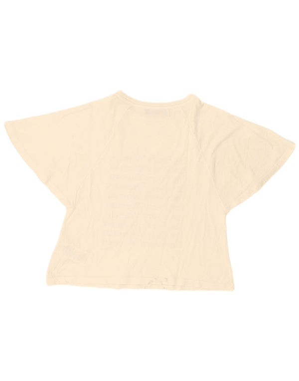 Camiseta feminina Trussardi Jeans com estampa oversized UK 6 XS off white