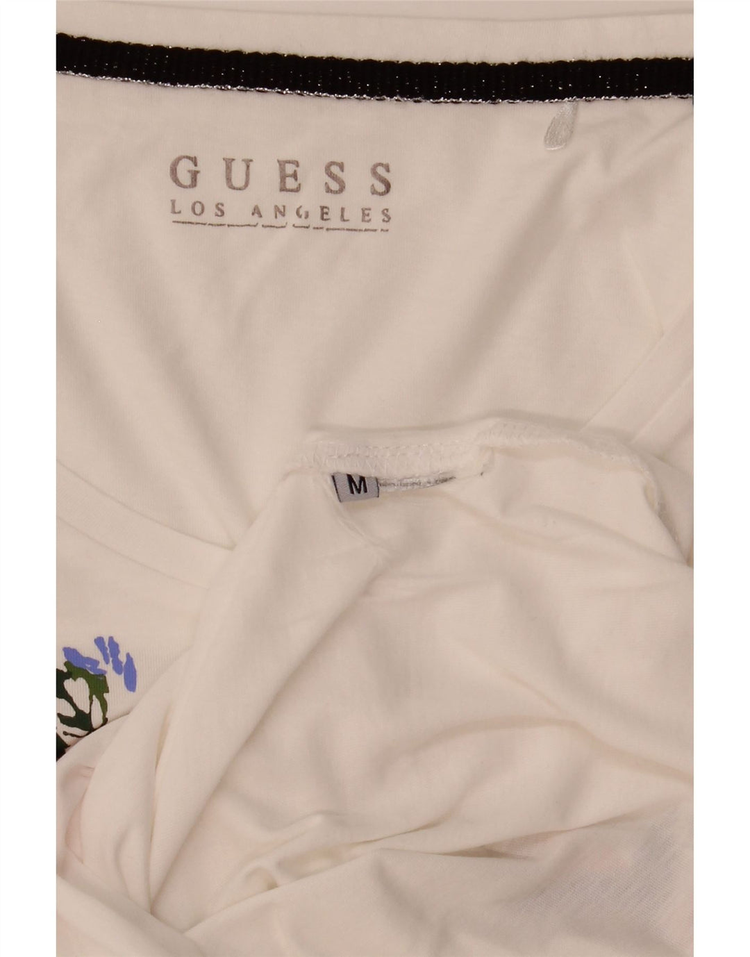 Camiseta feminina Guess com estampa gráfica UK 12 médio branco