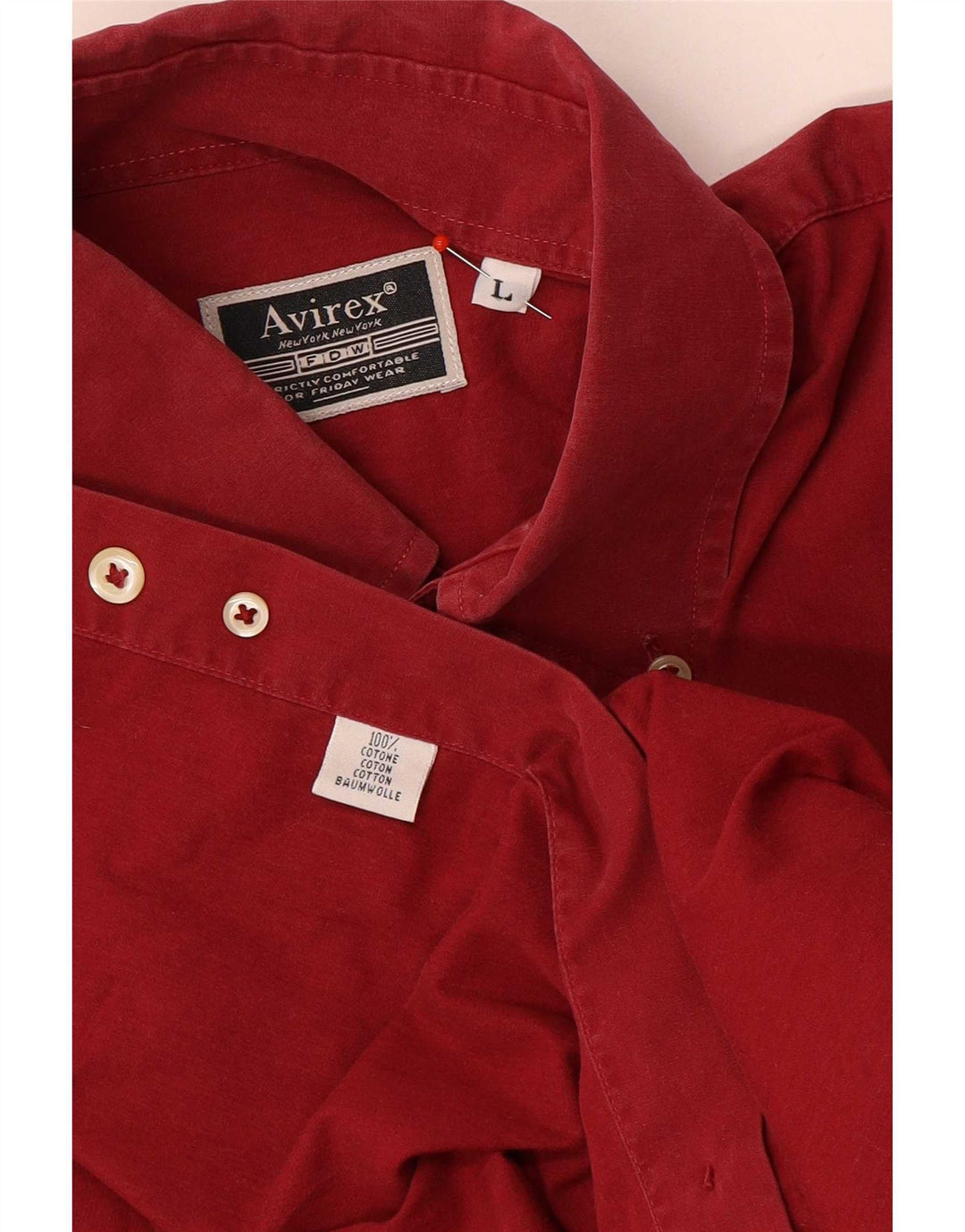 Camisa masculina Avirex grande algodão vermelho