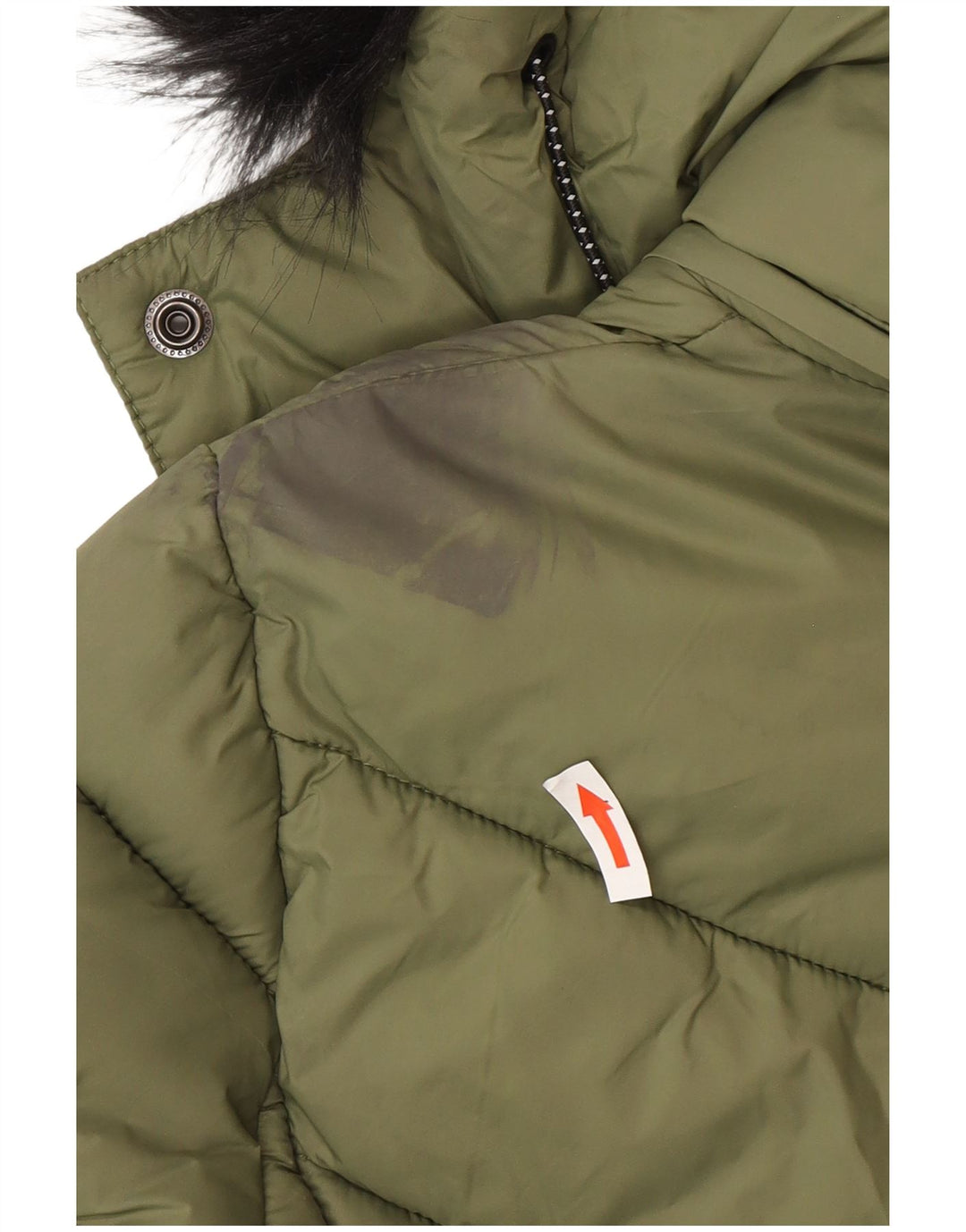 Jaqueta acolchoada com capuz feminina Superdry UK 8 nylon verde pequeno