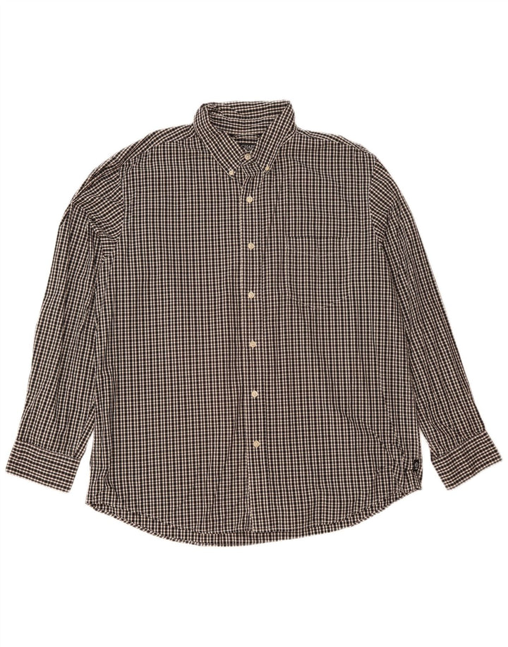 Camisa masculina Chaps XL preta algodão guingão