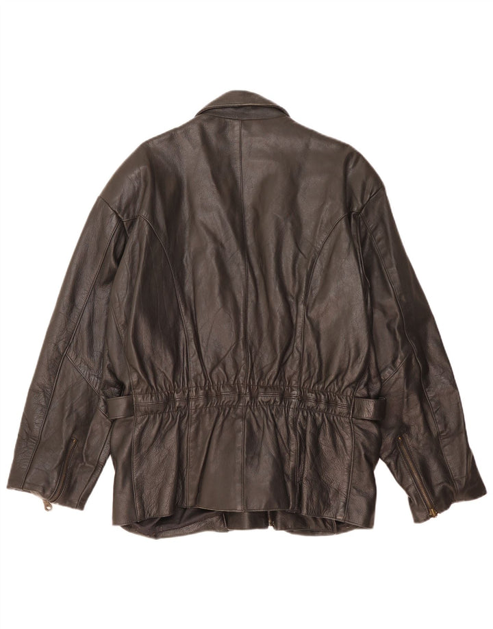 Jaqueta de couro vintage masculina para motociclista Reino Unido 38 couro preto médio